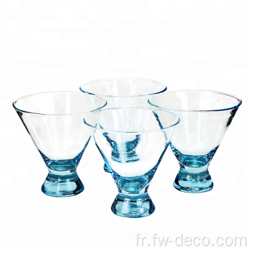 Ensemble de verre à cocktail martini à la tige de couleurs personnalisés